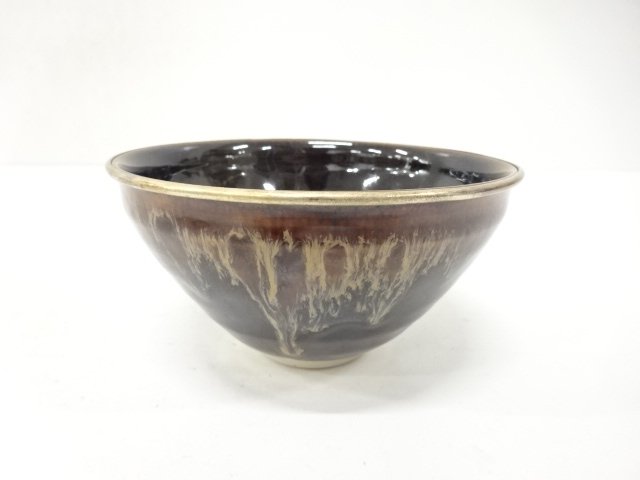 JAPANESE COLLECTIBLE / KILN CHANGED TENMOKU TEA BOWL BY OKETANI TEIICH